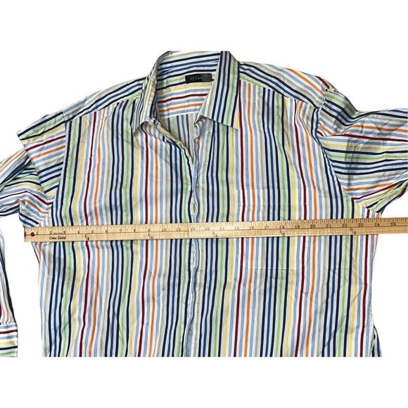 ST Croix Shirt Men XLarge Multi Color Casual Button Down Stripes Italy Dress - Picture 3 of 5